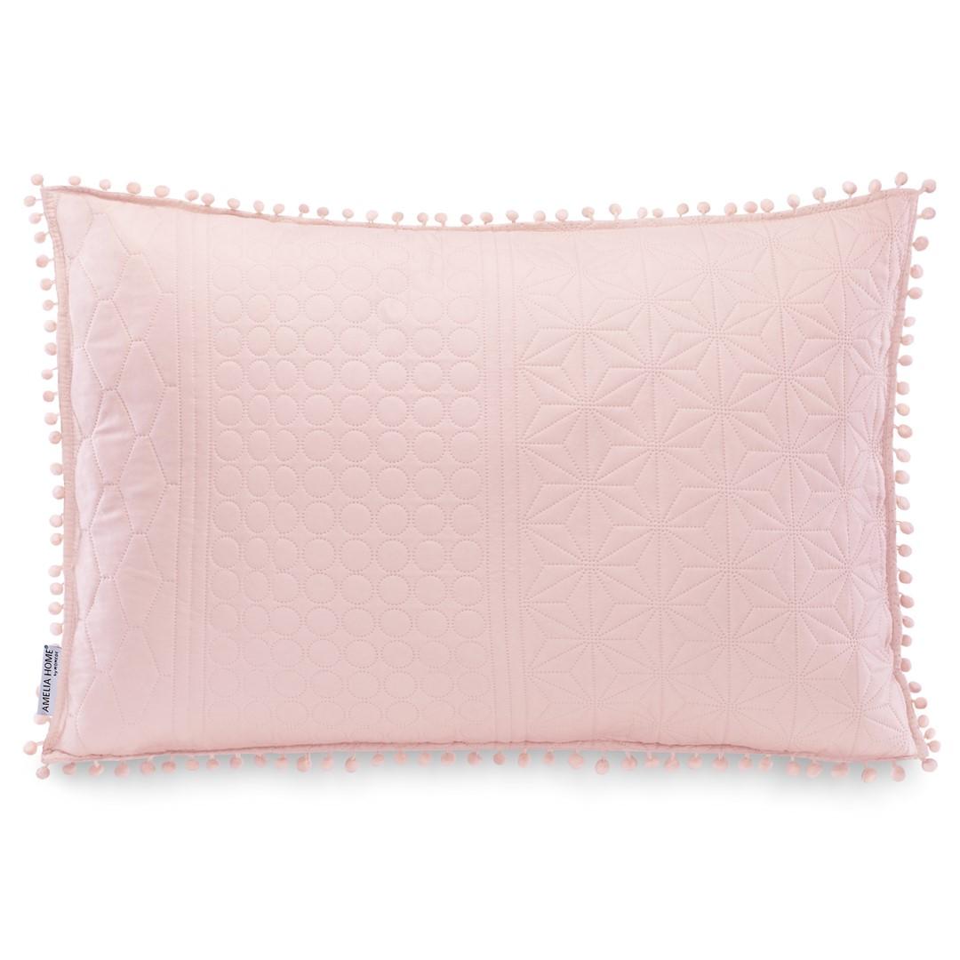 Pyntepude 50×70 – AmeliaHome Meadore, præget mikrofiber, pudderlyserød billede