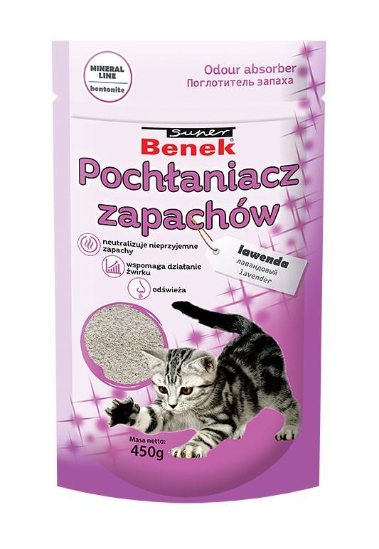 Kattegrus lugtabsorber CERTECH Super Benek Lavendel 450 g billede