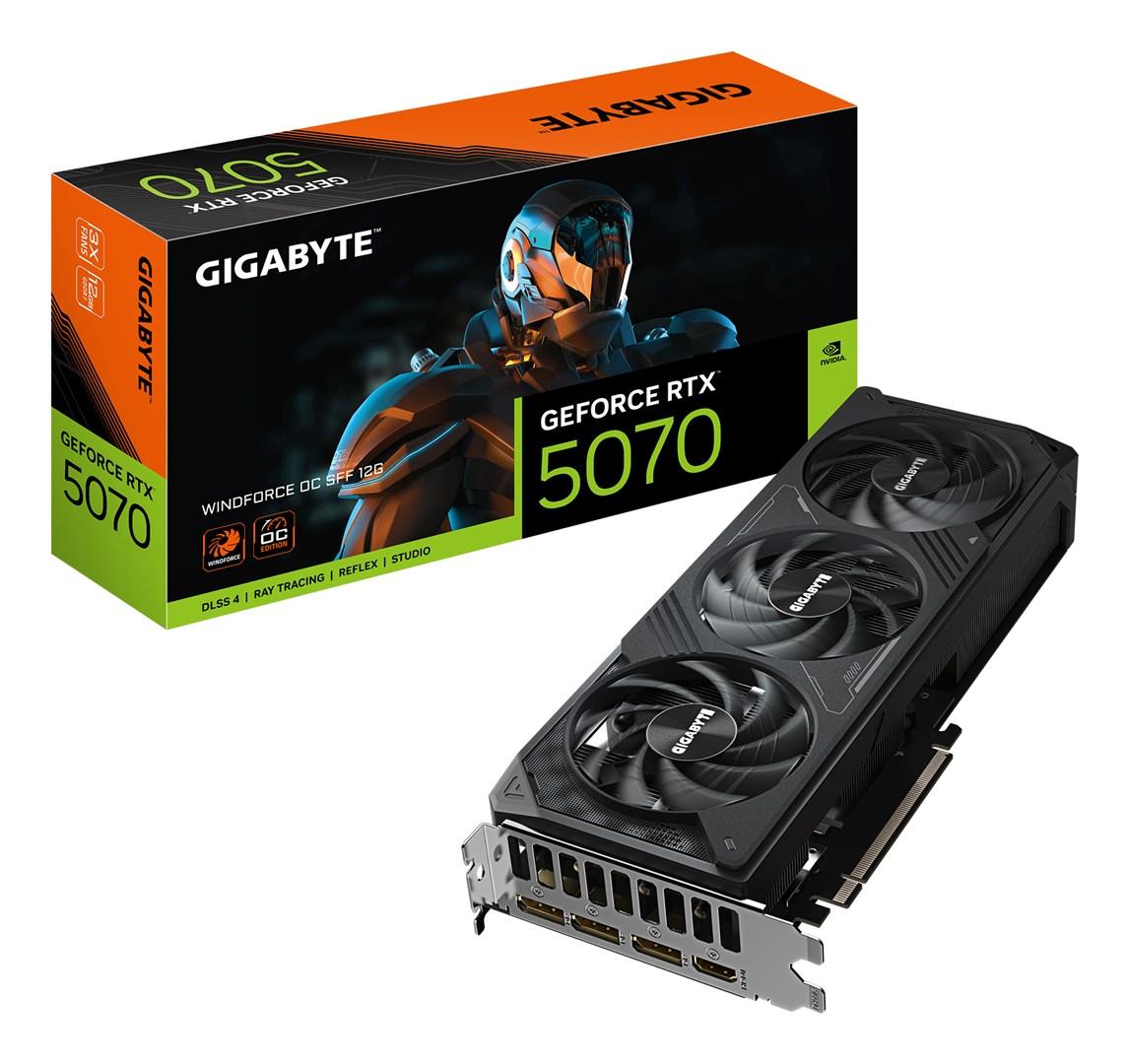 Grafikkort Gigabyte GeForce RTX 5070 Windforce OC SFF 12G - 12 GB GDDR7, PCIe 5.0