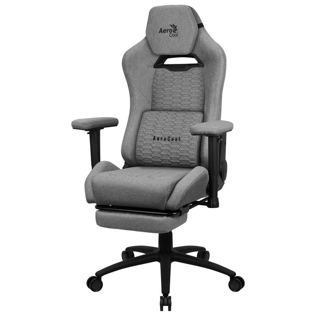 Gamerstol Aerocool Royal Ash Grey - ergonomisk premium med benstøtte billede