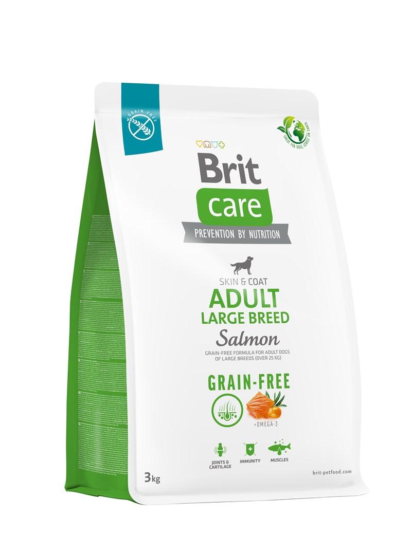 Hundefoder til store voksne hunde - Brit Care Grain-Free Adult Laks, 3 kg billede