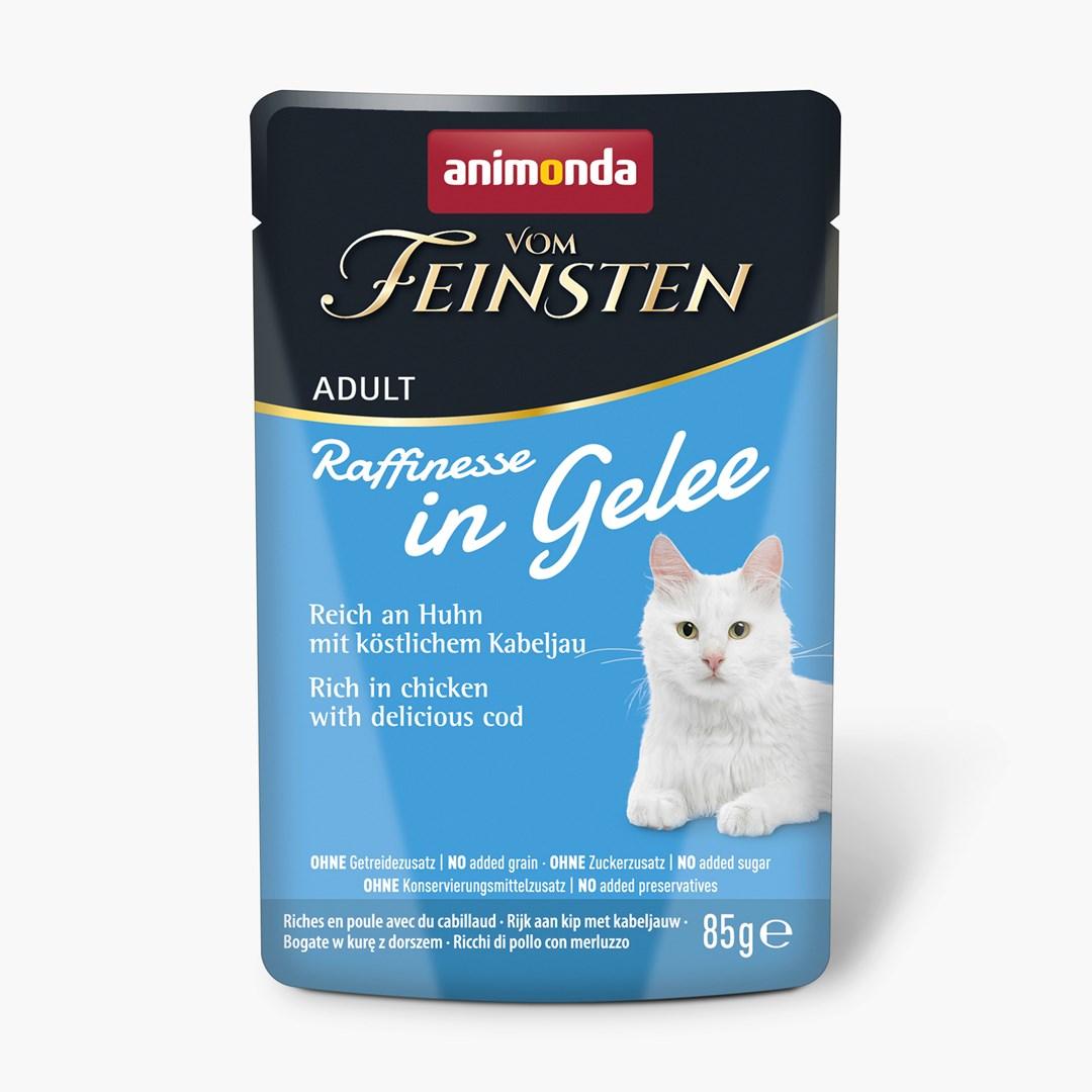 Vådfoder til kat – animonda Vom Feinsten Adult Raffinesse i gelé med kylling og torsk, 85 g billede