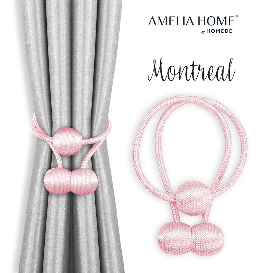 Gardinsamlere med magnet - Amelia Home Montreal, pudderlyserød (2 stk.) billede