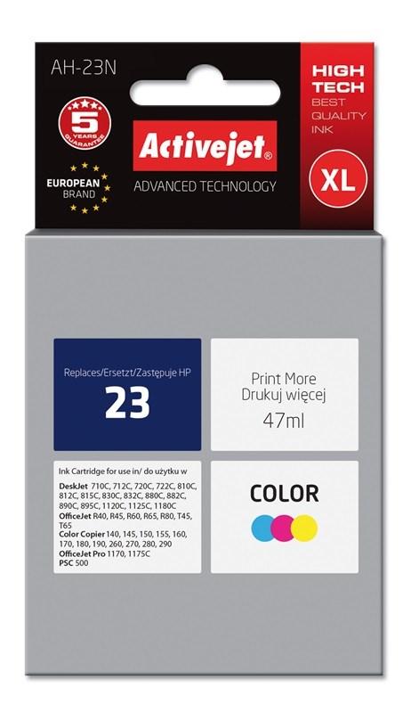 Blækpatron til HP – Activejet AH-23N, farve, XL, 47 ml (erstatter HP 23 C1823D) billede