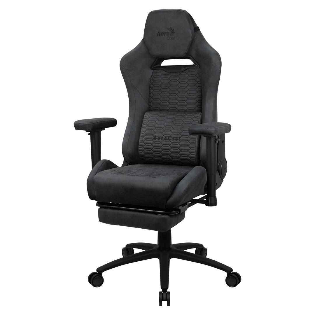 Gamerstol Aerocool Royal Slate Grey - ergonomisk premium med benstøtte billede