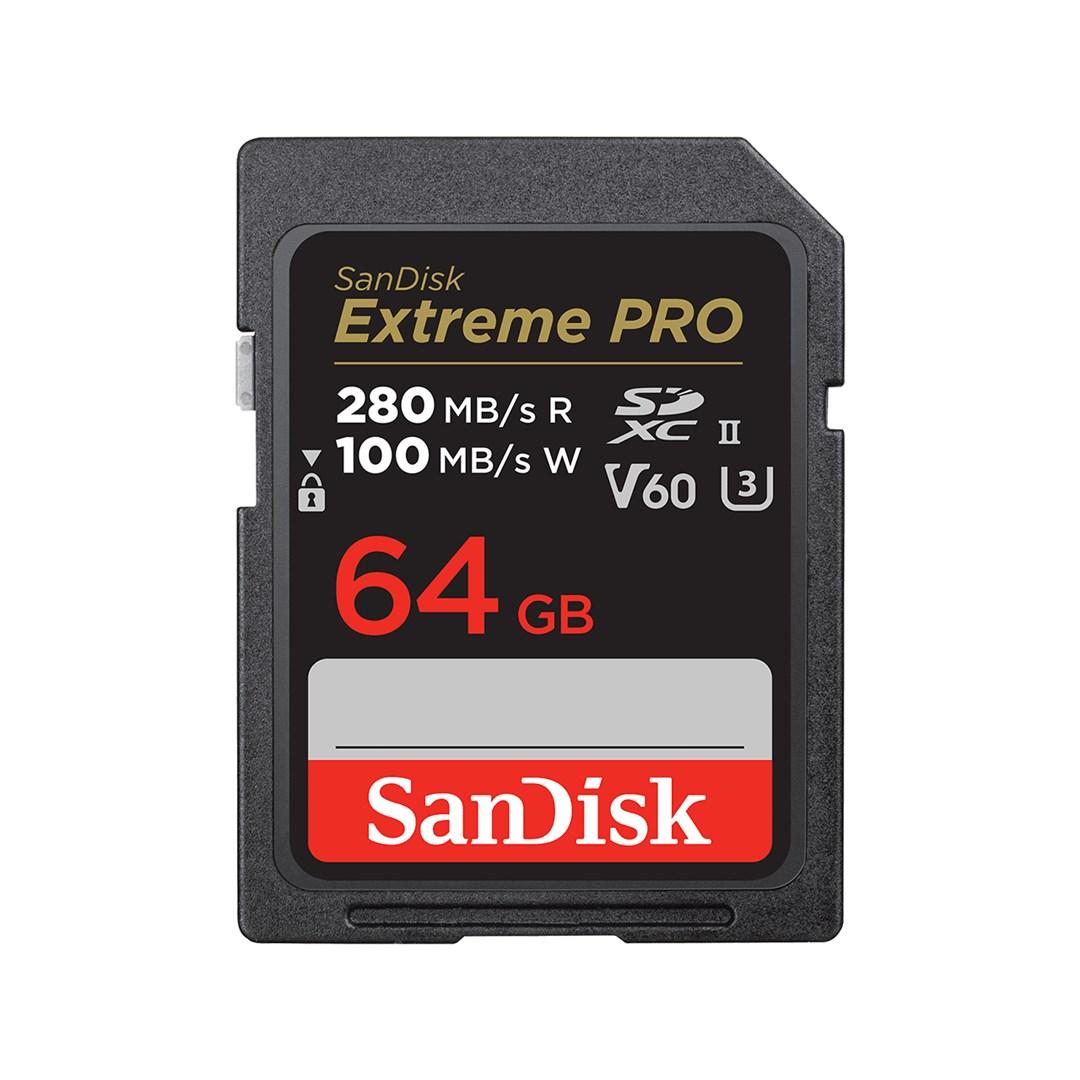 Hukommelseskort SanDisk Extreme PRO SDXC UHS‑II 64 GB (V60, U3, Class 10) billede