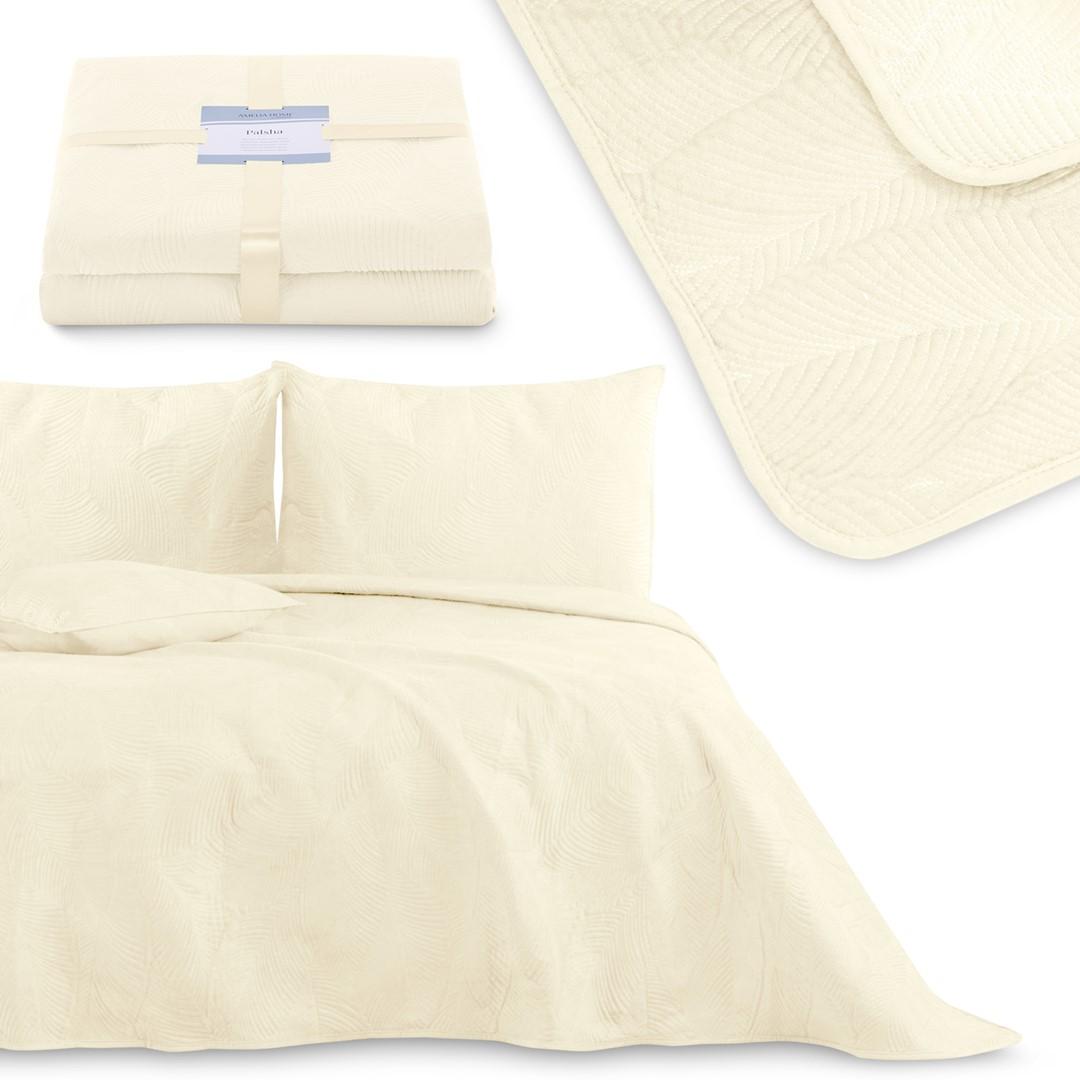 Sengetæppe - Amelia Home PALSHA - beige fløjl, 170×210 cm billede