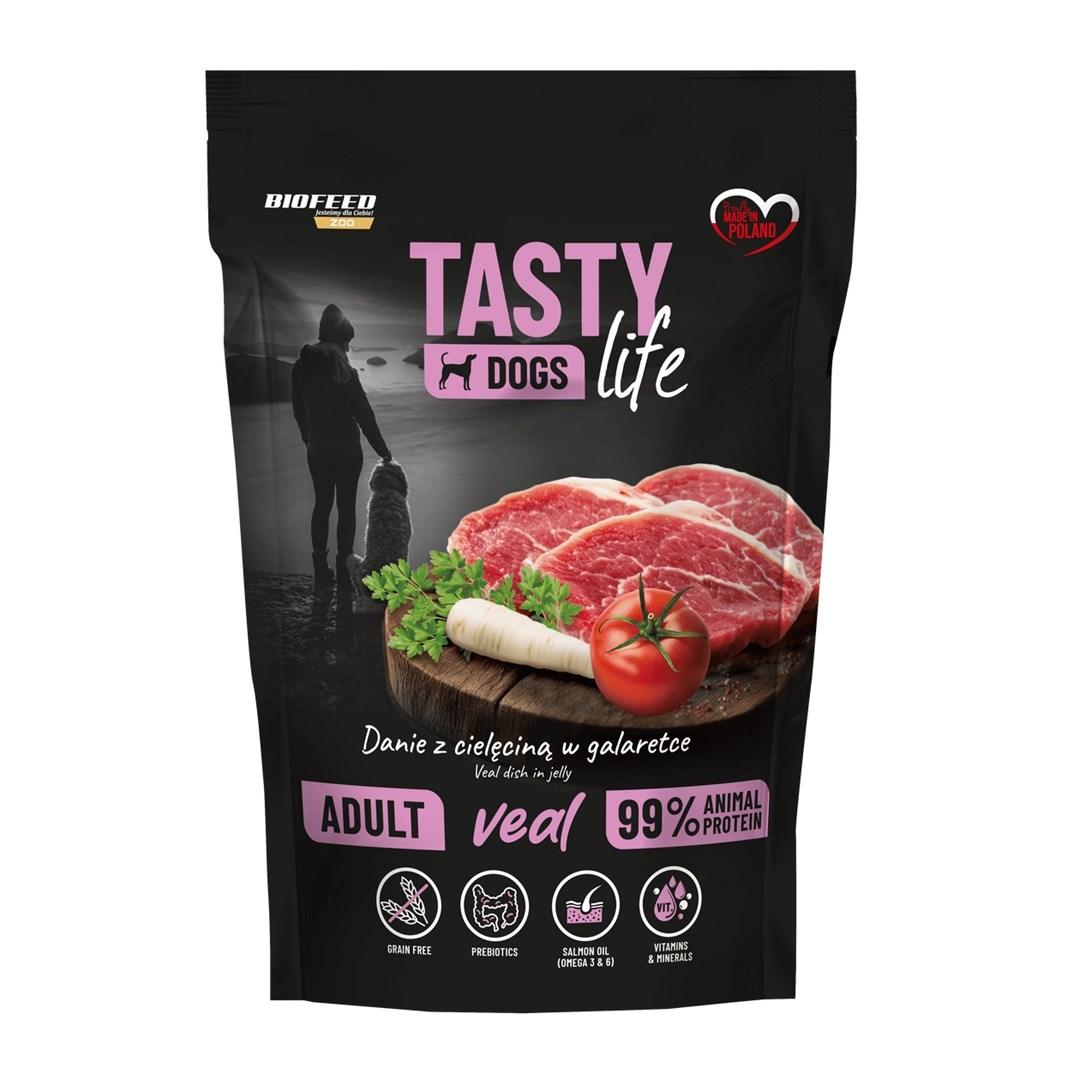 Vådfoder til hund – BIOFEED Tasty Dogs Life Kalv, 500 g billede