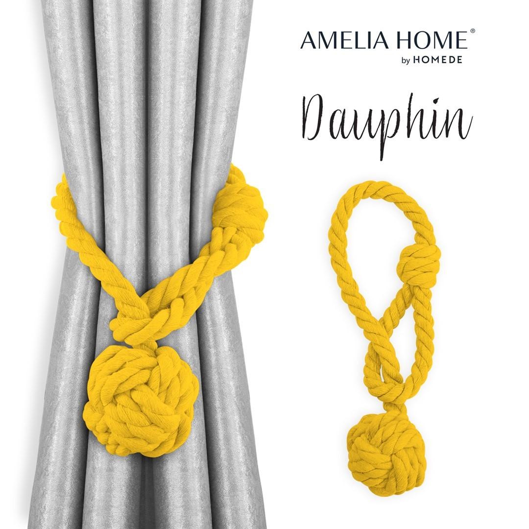 Gardinholder sæt Dauphin - gul - Amelia Home billede