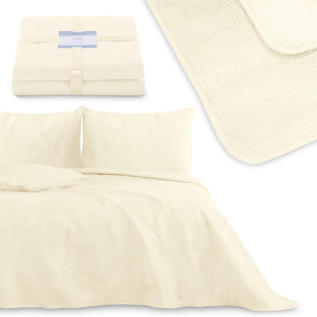 Sengetæppe 220x240 beige - Amelia Home Palsha, fløjl/polyester, moderne billede