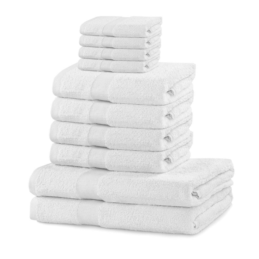 Håndklædesæt DecoKing Marina - hvid, 100 % bomuld, 10 dele (2×70×140, 4×50×100, 4×30×50) billede