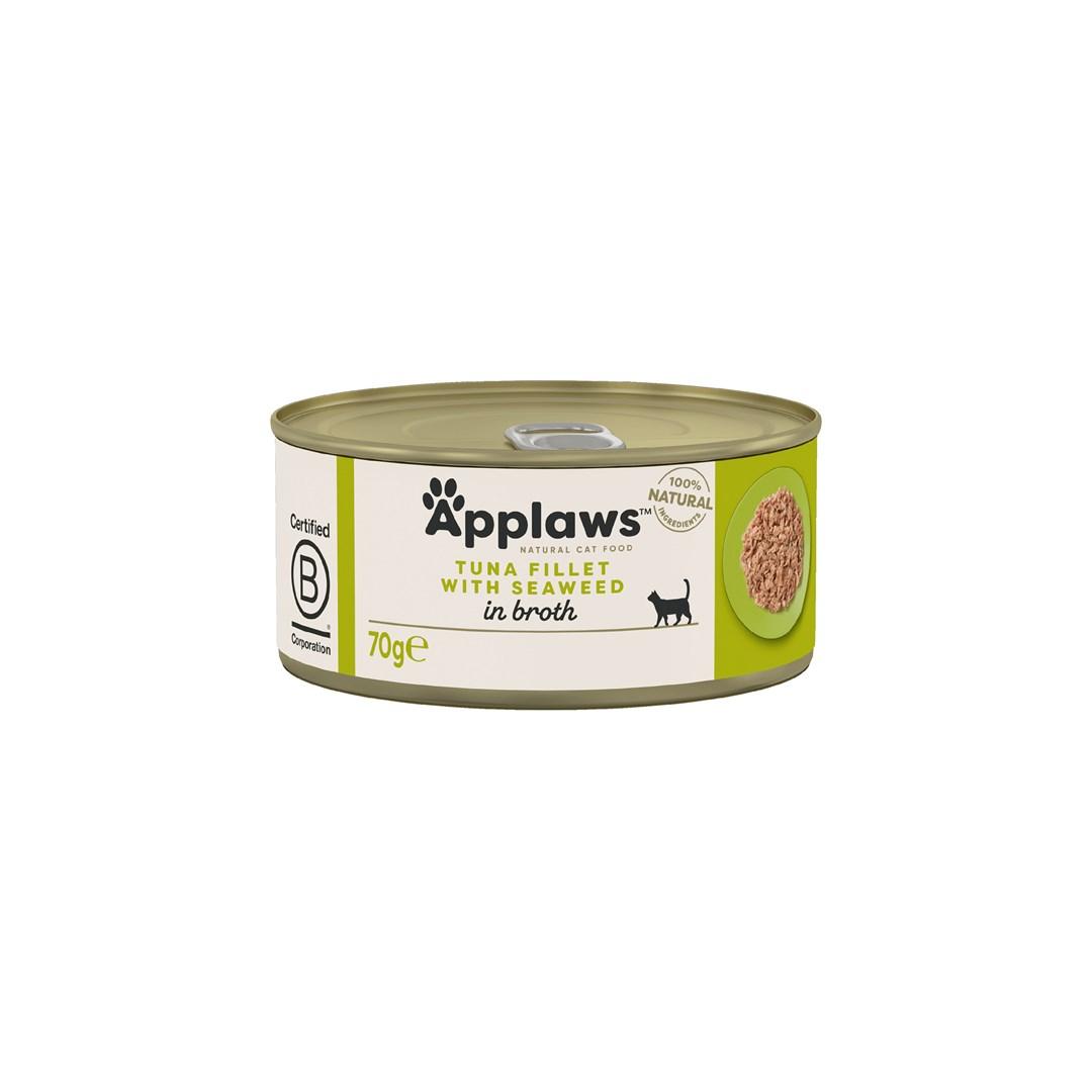 Vådfoder til kat – Applaws Tunefilet med tang i bouillon 70 g billede