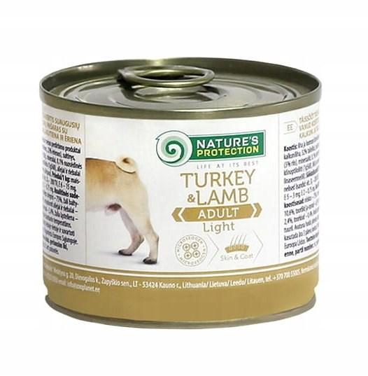 Hundefoder vådfoder NATURE'S PROTECTION Adult Light kalkun & lam 200 g billede