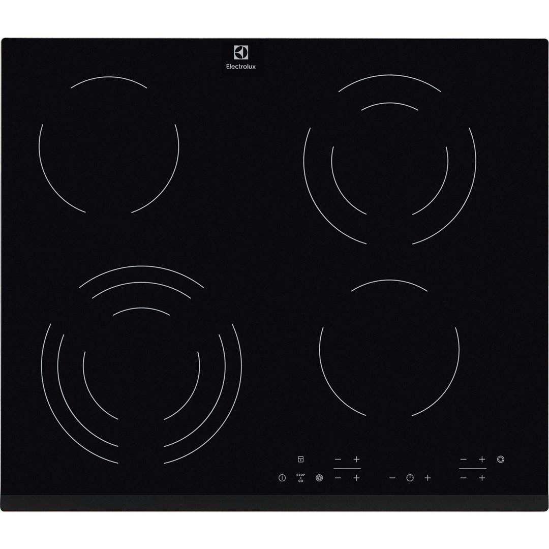 Kogeplade keramisk 60 cm - Electrolux EHF6343FOK, sort, 4 zoner billede
