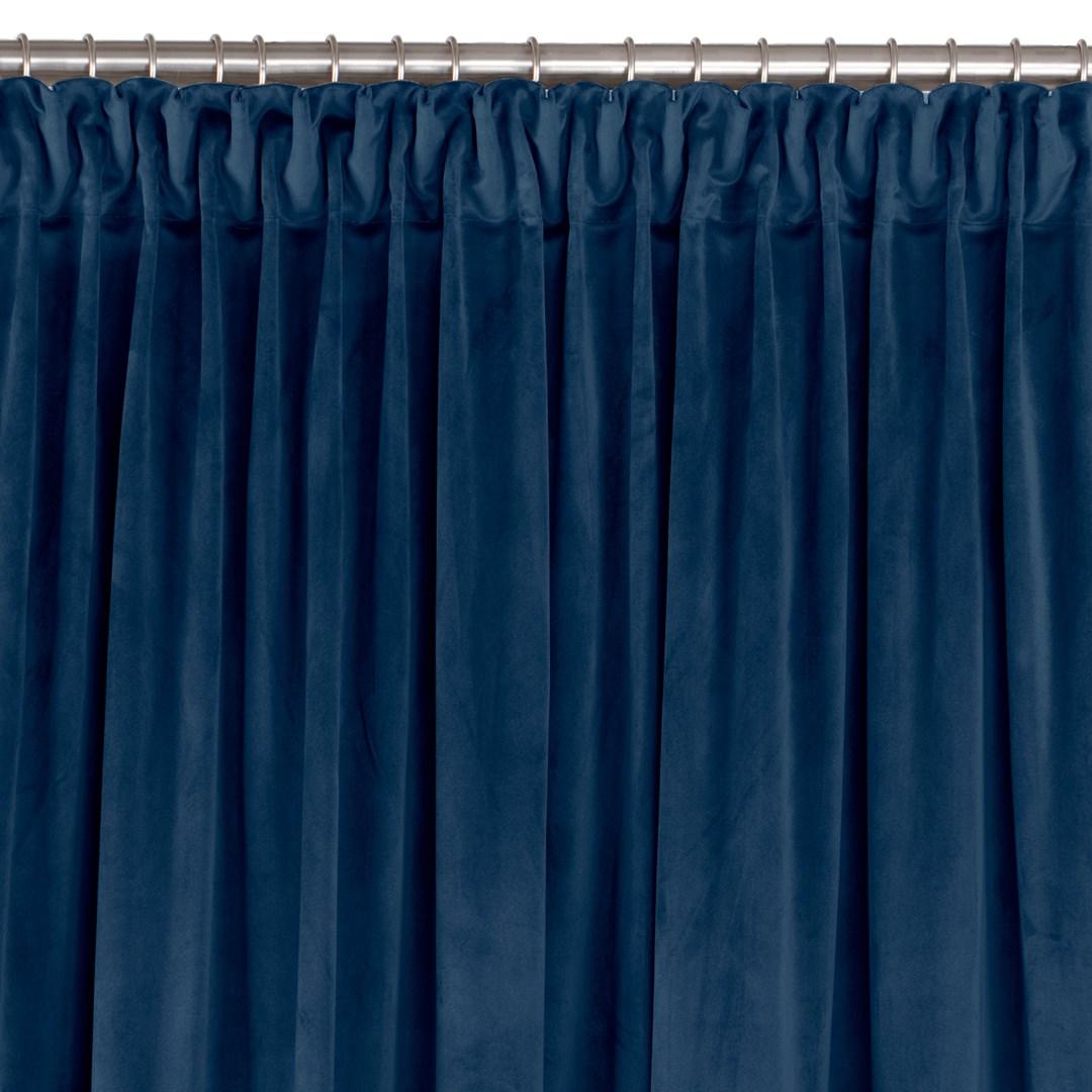 Mørklægningsgardin fløjl 530×245 cm - indigo, klassisk, HOMEDE VILA billede