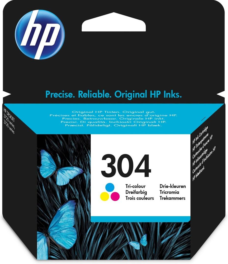 Blækpatron HP 304 – original tri-colour (cyan, magenta, gul) billede