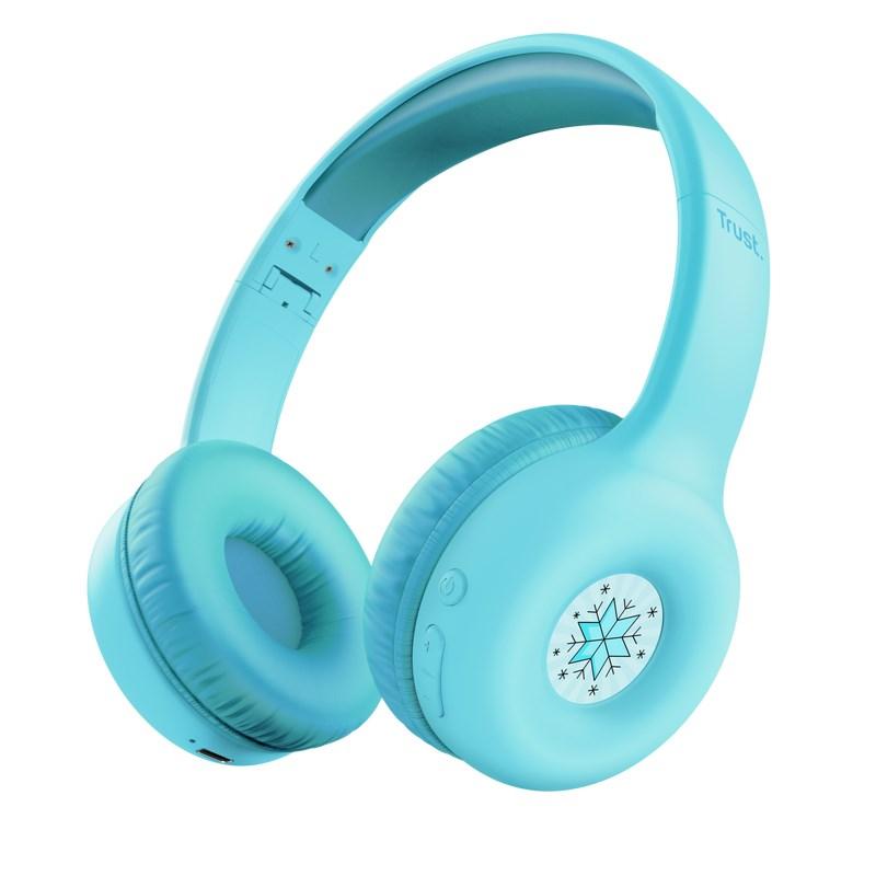 Trådløse høretelefoner Trust Nouna - blå, med kabel og Bluetooth billede