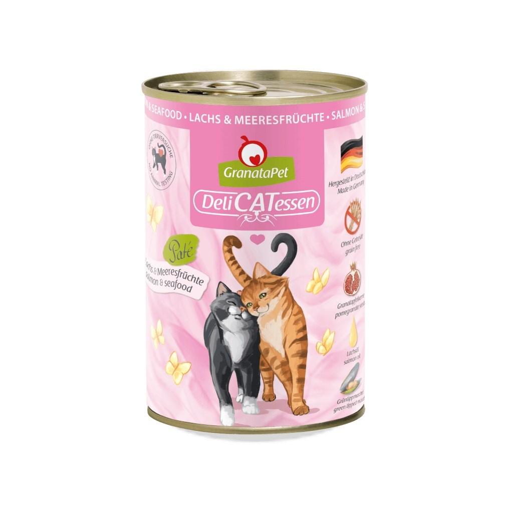 Vådfoder til kat – GranataPet DeliCATessen laks & skaldyr 400 g billede