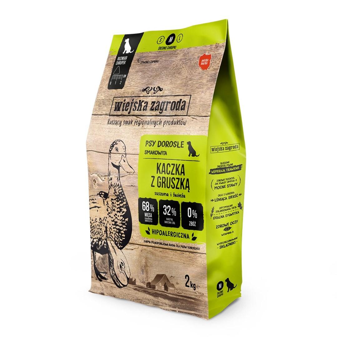 Hundefoder tørfoder wiejska zagroda And med pære M – 2 kg billede