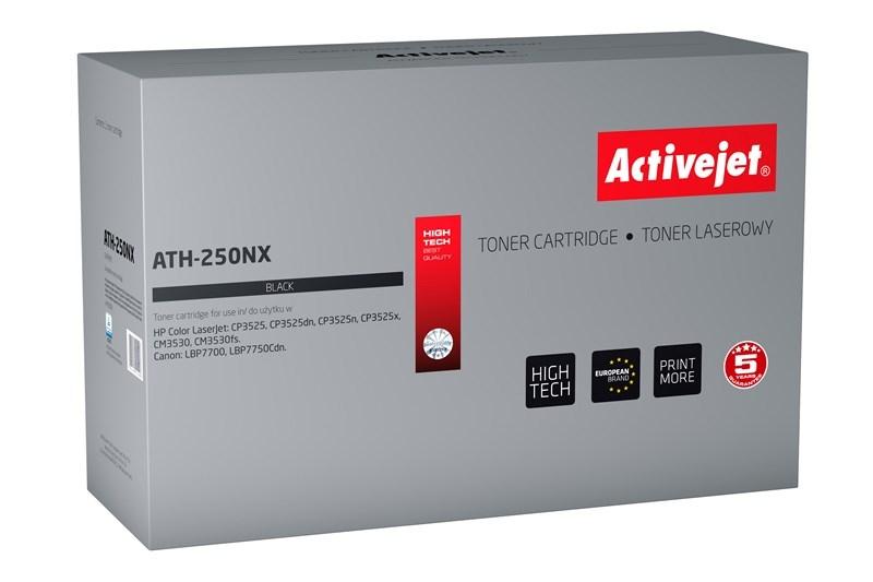 Toner til laserprinter Activejet ATH-250NX – sort, kompatibel med HP 504X CE250X / Canon CRG-723HB, 10.500 sider billede