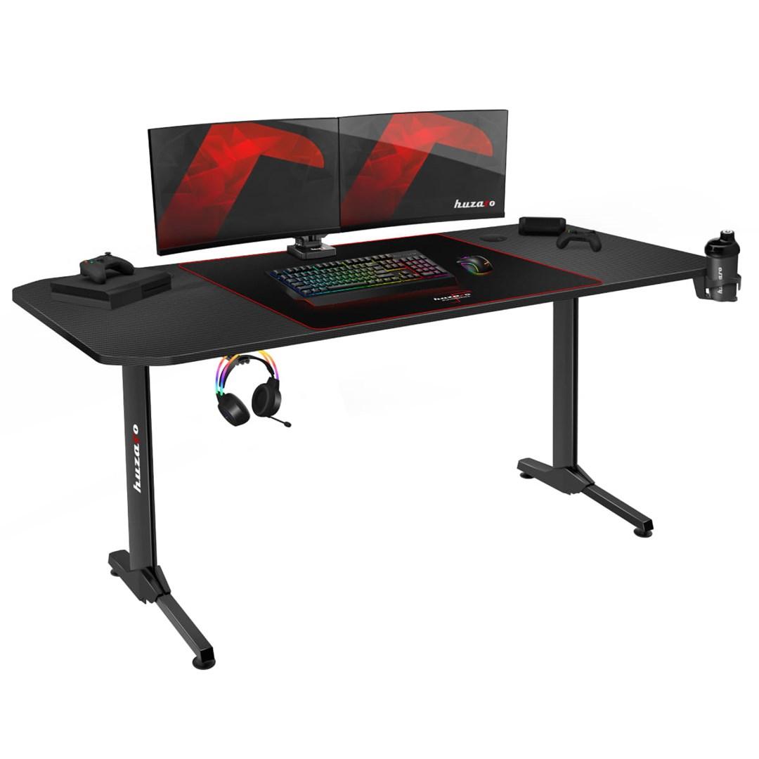 Gaming bord Huzaro Hero 4.7 – sort, 160 × 75 cm billede