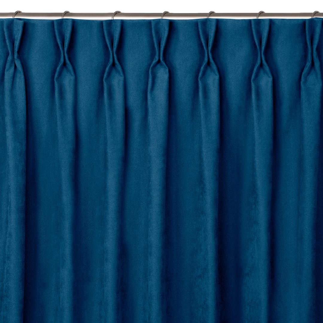 Mørklægningsgardin HOMEDE MILANA - indigo, chenille, 140x245 cm, klassisk med Flex 7,5 cm billede