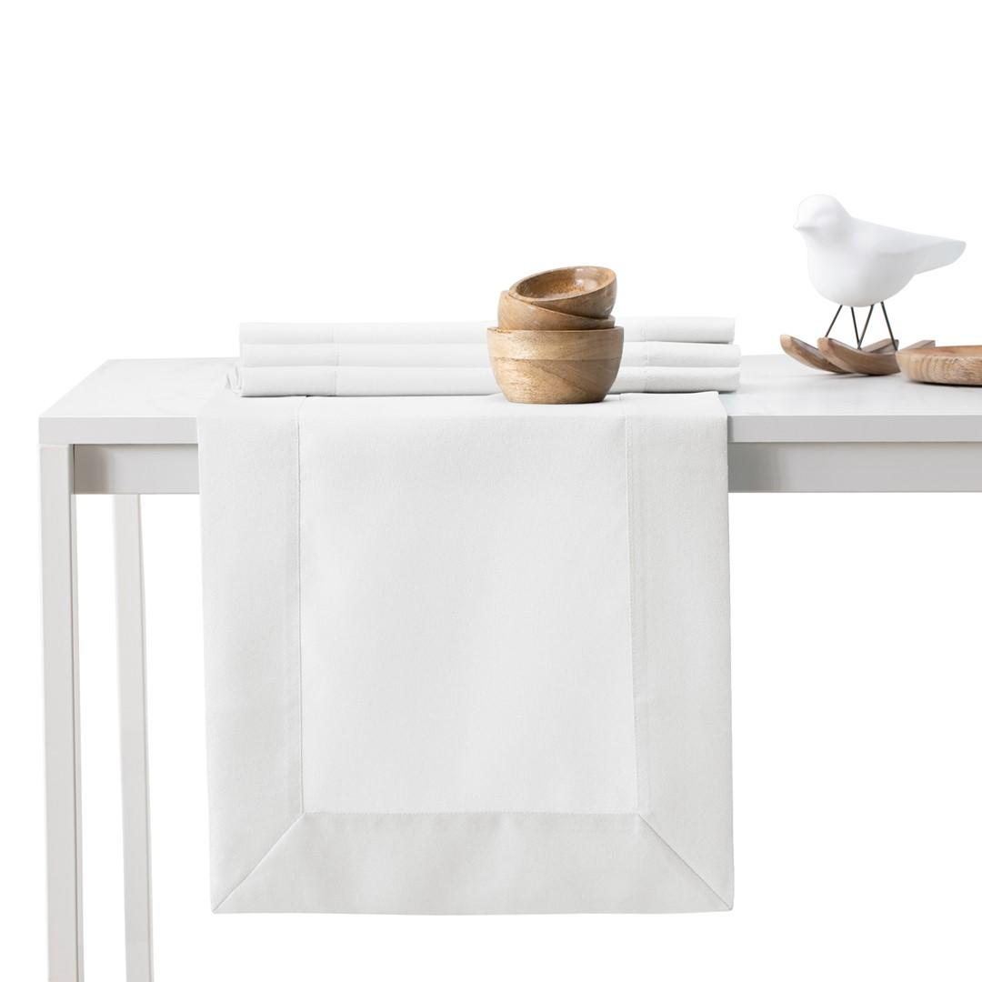 Dug bordløber DecoKing Pure - hvid, glat, 30×80 cm billede