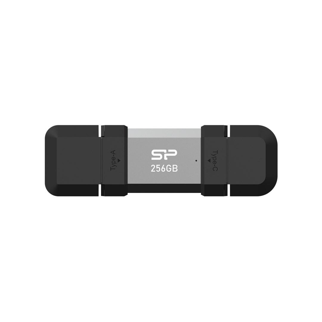 USB stick Silicon Power 256 GB - USB-A/USB-C 3.2 Gen 1, sort/sølv billede