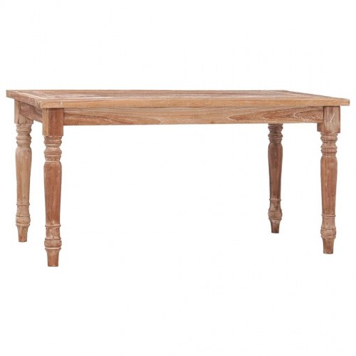 Batavia-sofabord 90x50x45 cm massivt teaktræ hvidtet finish