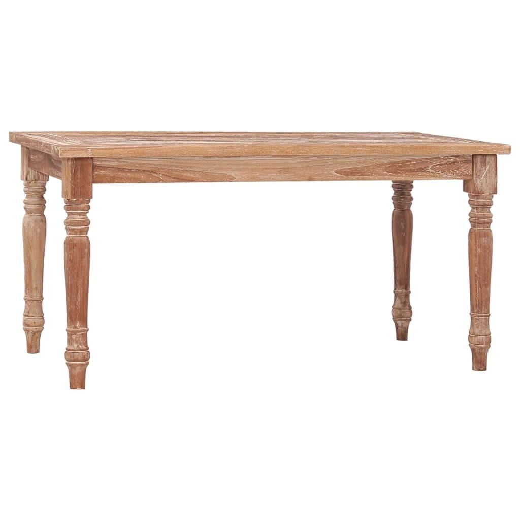 Batavia-sofabord 90x50x45 cm massivt teaktræ hvidtet finish