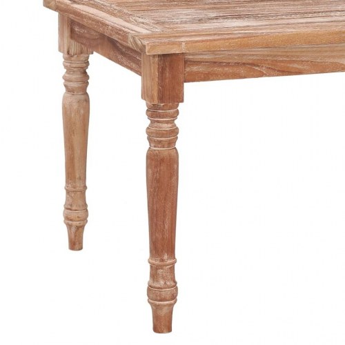 Batavia-sofabord 90x50x45 cm massivt teaktræ hvidtet finish