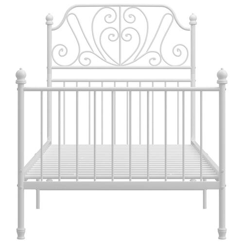 Sengestel 100x200 cm metal hvid