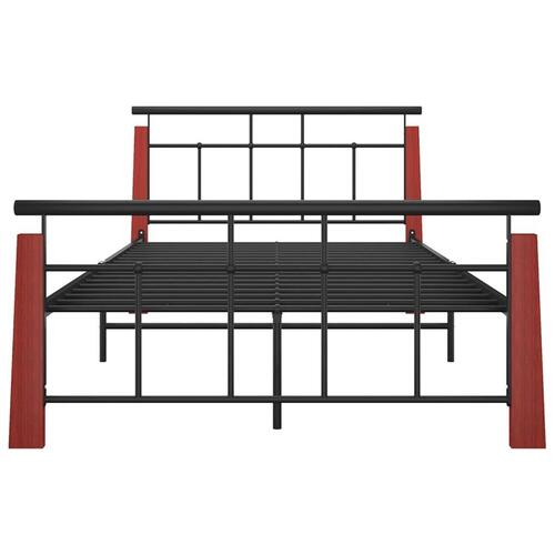 Sengestel 120x200 cm massivt egetræ og metal