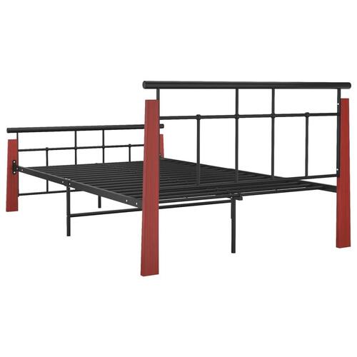 Sengestel 120x200 cm massivt egetræ og metal