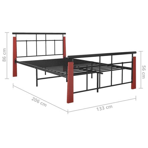 Sengestel 120x200 cm massivt egetræ og metal
