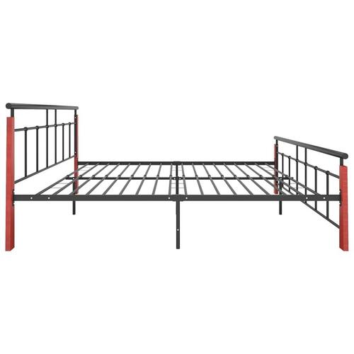 Sengestel 200x200 cm metal og massivt egetræ