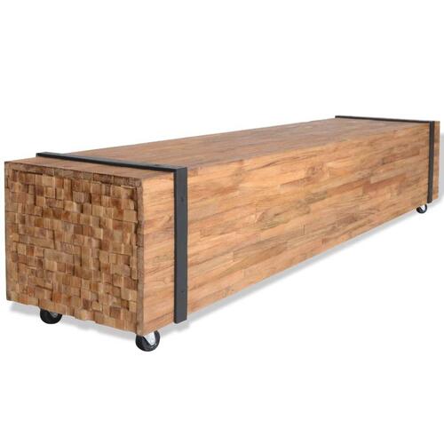 Tv-bord 110x30x32,5 cm massivt teaktræ
