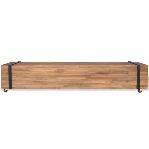 Tv-bord 110x30x32,5 cm massivt teaktræ