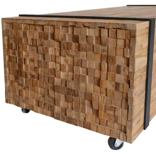Tv-bord 110x30x32,5 cm massivt teaktræ