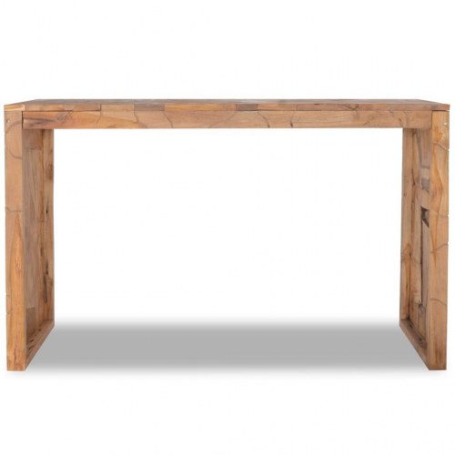 Konsolbord 110x35x75 cm massivt teaktræ
