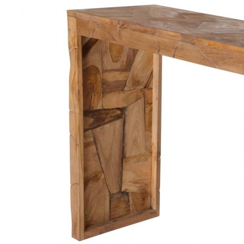 Konsolbord 110x35x75 cm massivt teaktræ