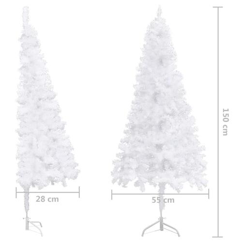 Kunstigt juletræ til hjørne 150 cm PVC hvid