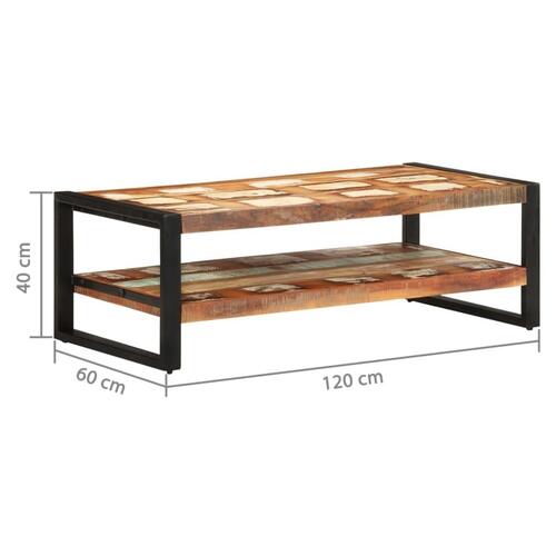 Sofabord 120x60x40 cm massivt genbrugstræ
