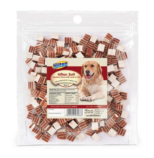 Hundegodbidder Hilton – Sandwichstykker med lam og fisk, 500 g billede