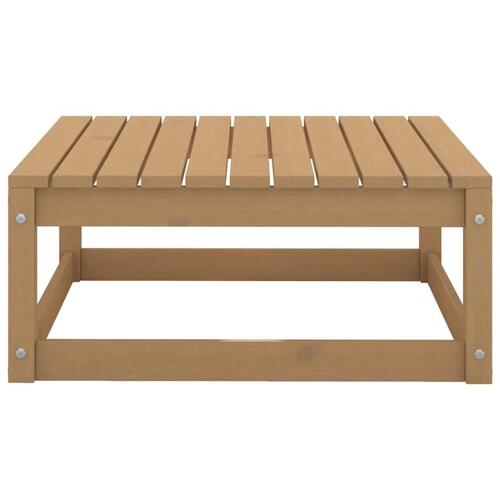 Fodskammel til haven 70x70x30 cm massivt fyrretræ gyldenbrun