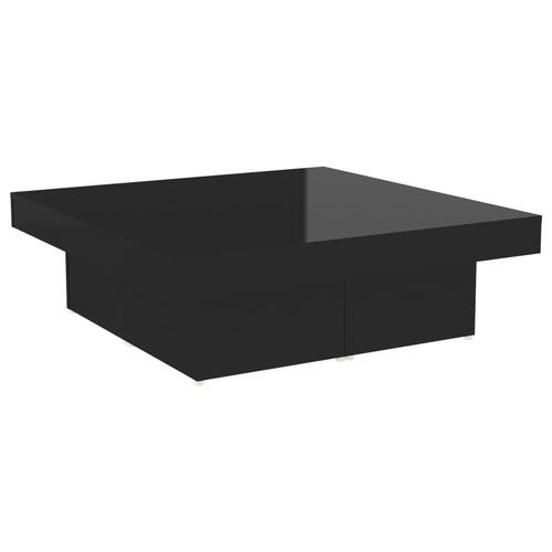 Sofabord 90x90x28 cm spånplade sort højglans