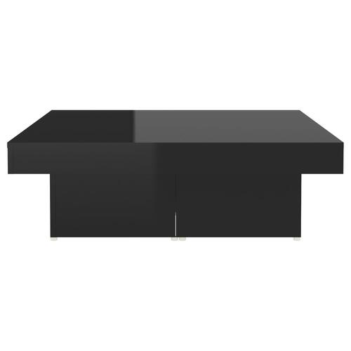 Sofabord 90x90x28 cm spånplade sort højglans