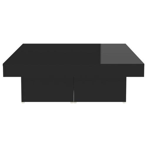 Sofabord 90x90x28 cm spånplade sort højglans