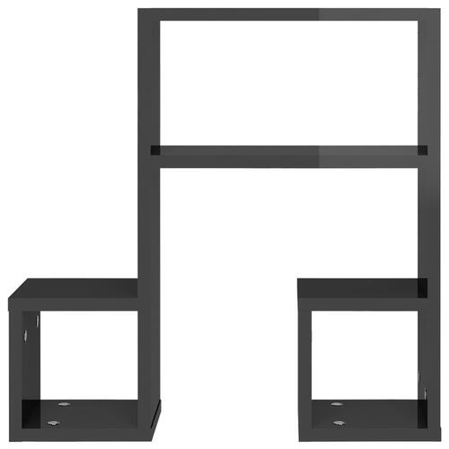 Væghylder 2 stk. 50x15x50 cm spånplade grå højglans