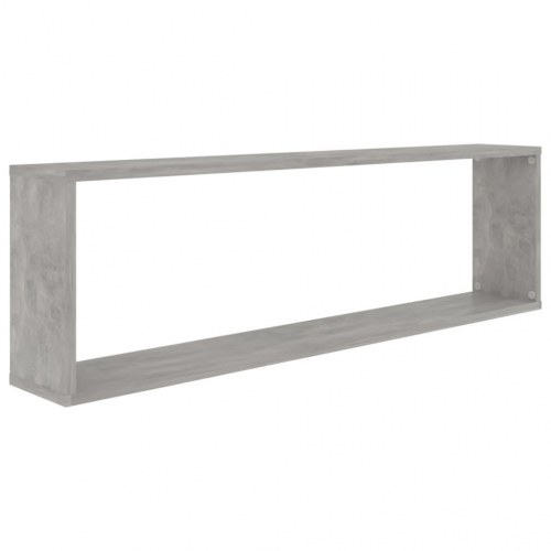 Væghylder 6 stk. 100x15x30 cm kube konstrueret træ betongrå